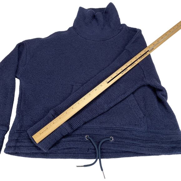 Sweaty Betty Sweatshirt Womens Navy US 8-10 Boucle Funnel Neck Cropped Pullover - Picture 5 of 16